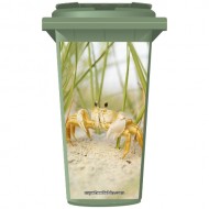 Crab On The Beach Wheelie Bin Sticker Panel
